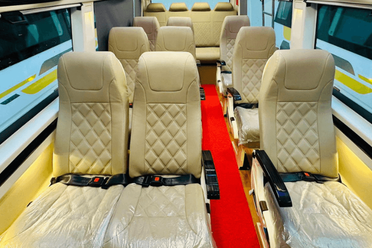 Premium seating in a 12 seater Tempo Traveller